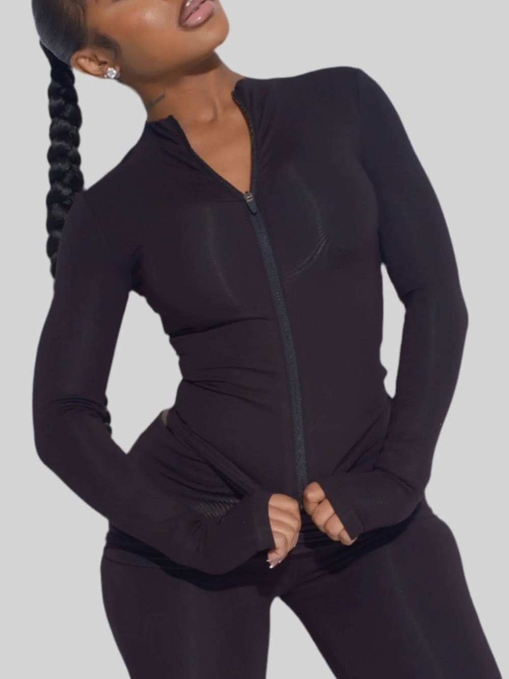 WAYDAMIN Seamless Zip Up Jacket Size M